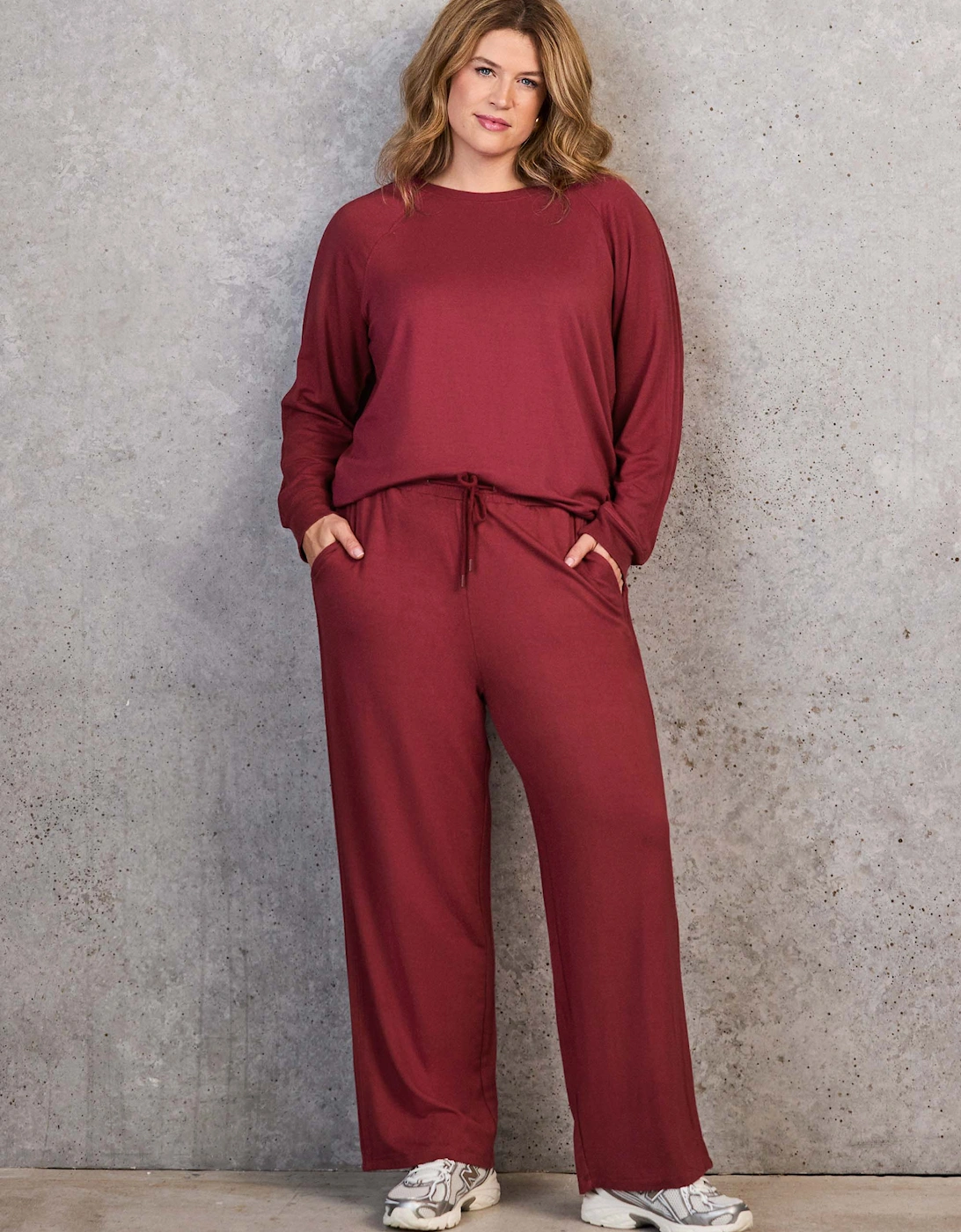 Deep Red Modal Blend Drawstring Trouser