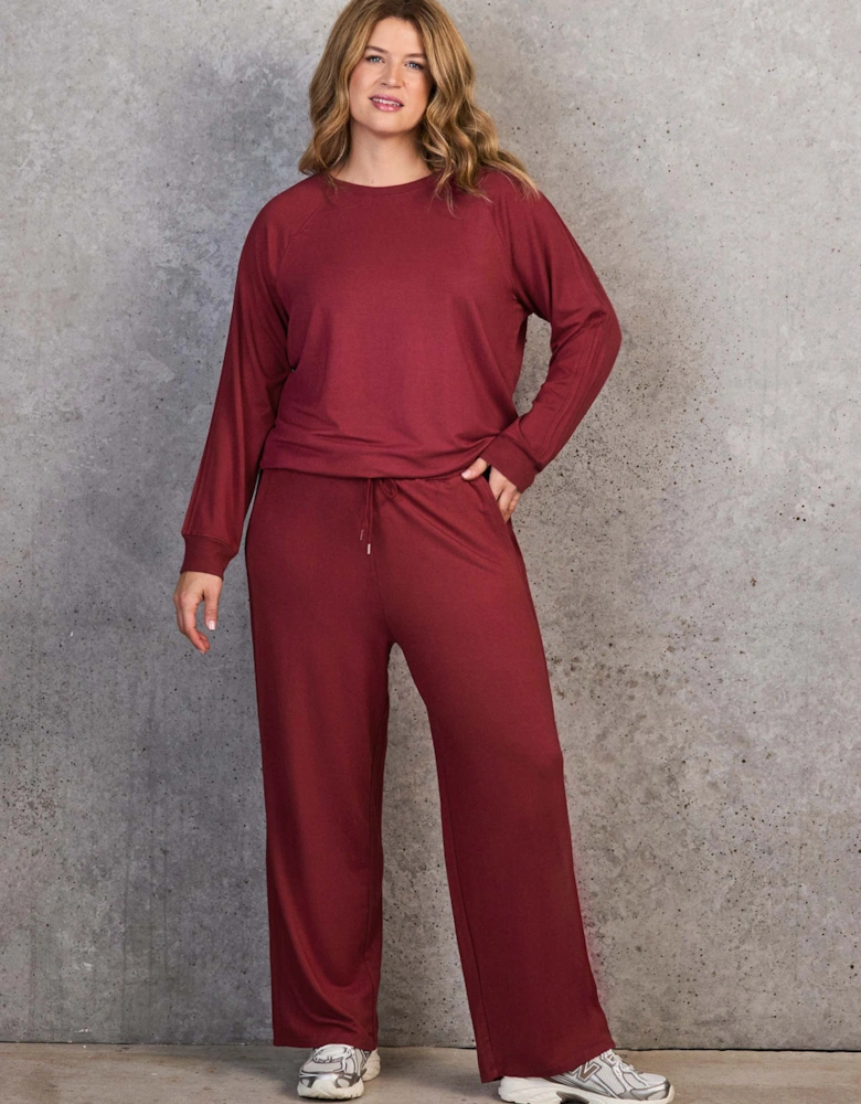 Deep Red Modal Blend Crew Neck Sweatshirt