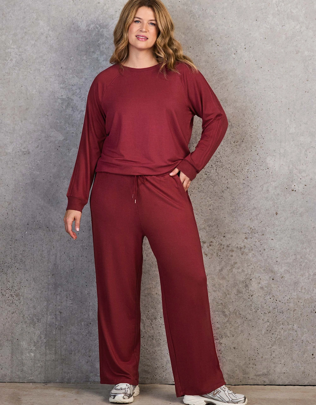 Deep Red Modal Blend Crew Neck Sweatshirt
