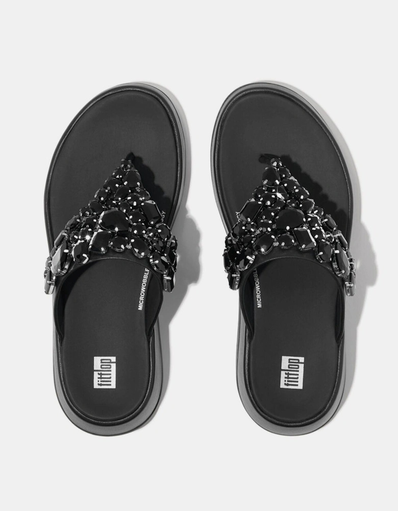 F-Mode Jewel-Deluxe Flatform Sandals