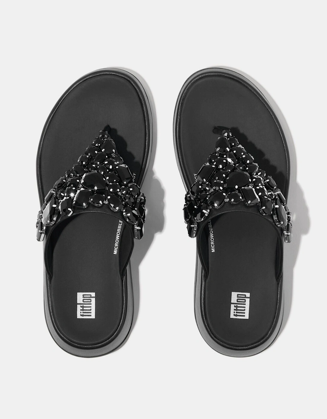 F-Mode Jewel-Deluxe Flatform Sandals