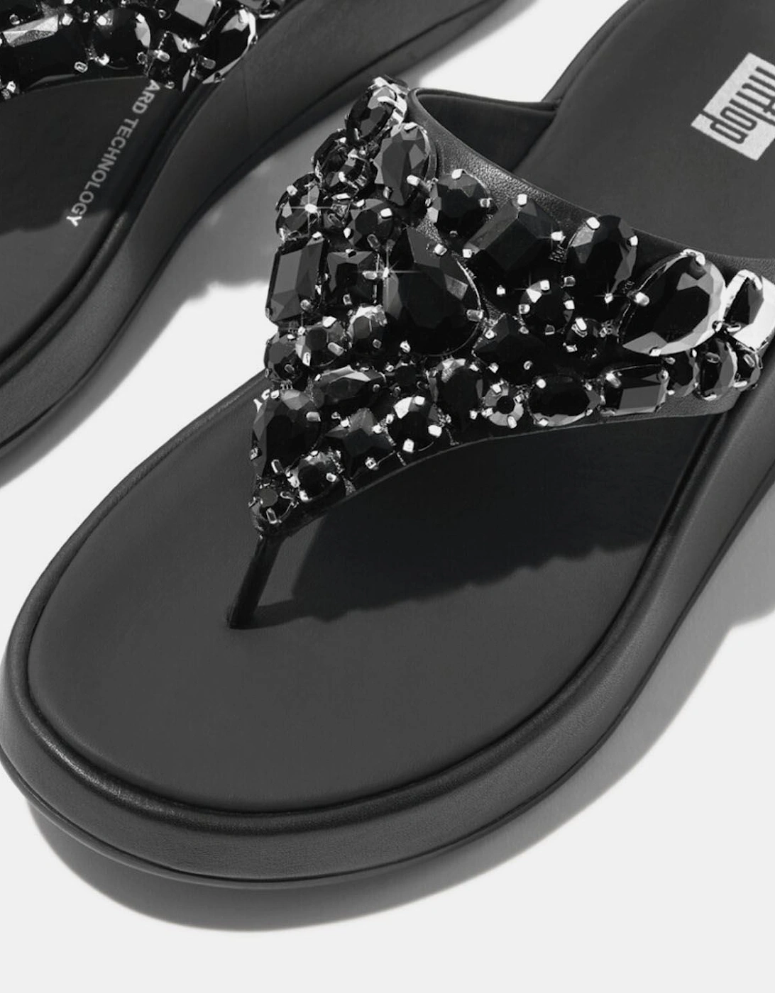 F-Mode Jewel-Deluxe Flatform Sandals