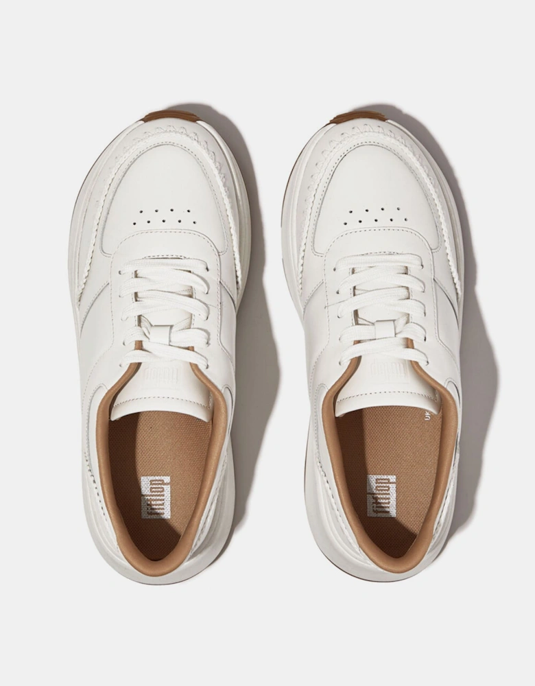 F-Mode Crochet-Stitch Leather Flatform Trainers