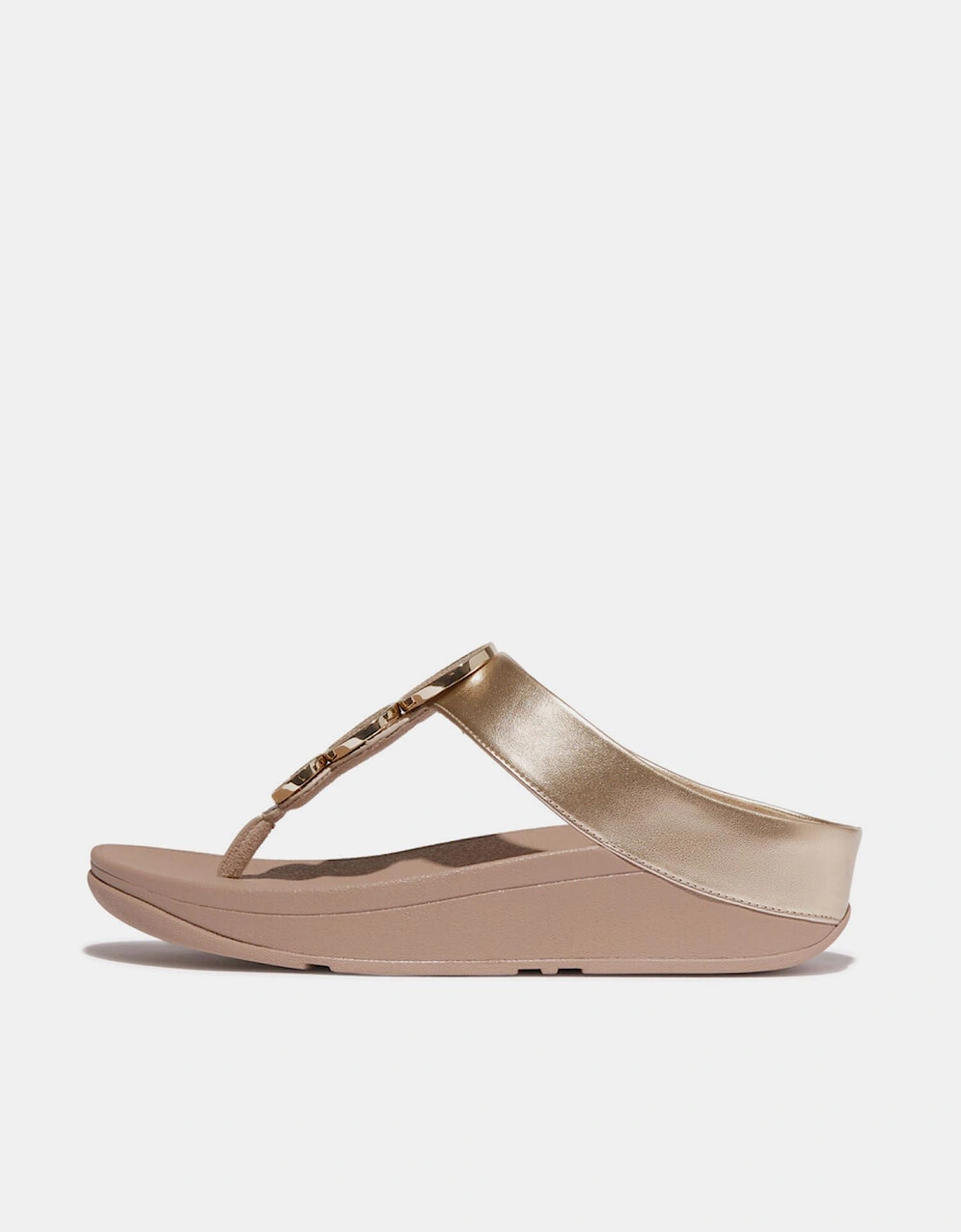 Halo Bead-Circle Metallic Toe-Post Sandals, 6 of 5