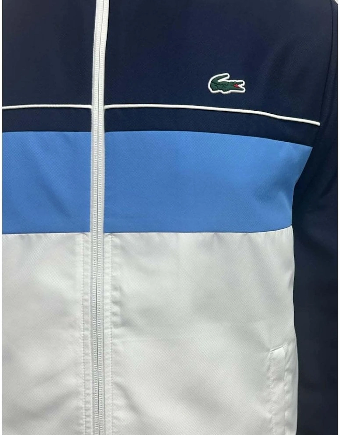 Men's White, Blue and Navy colour block Tracksuit