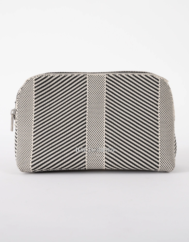 Knitty Womens Knitted Makeup Bag - Milk Creme Black 121001