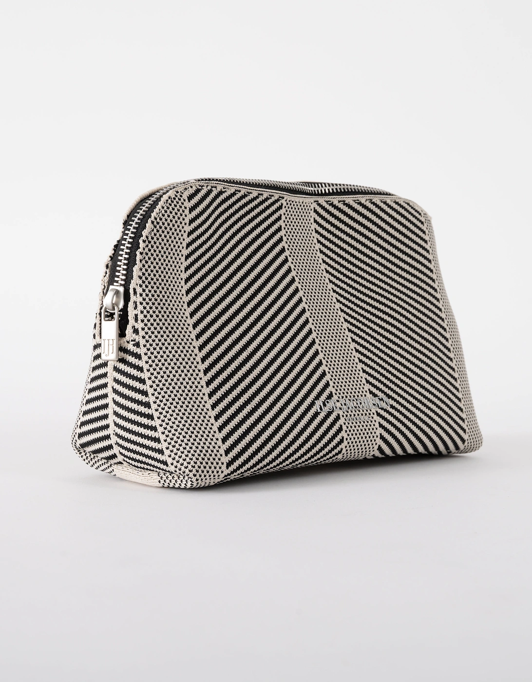 Knitty Womens Knitted Makeup Bag - Milk Creme Black 121001