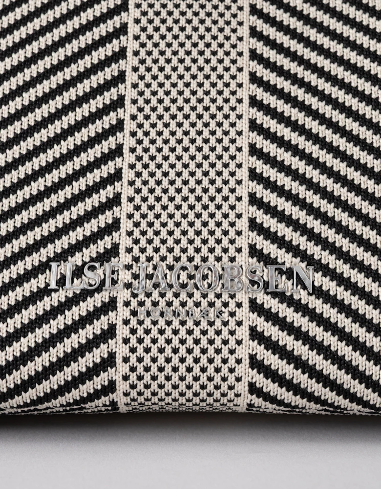 Knitty Womens Knitted Makeup Bag - Milk Creme Black 121001