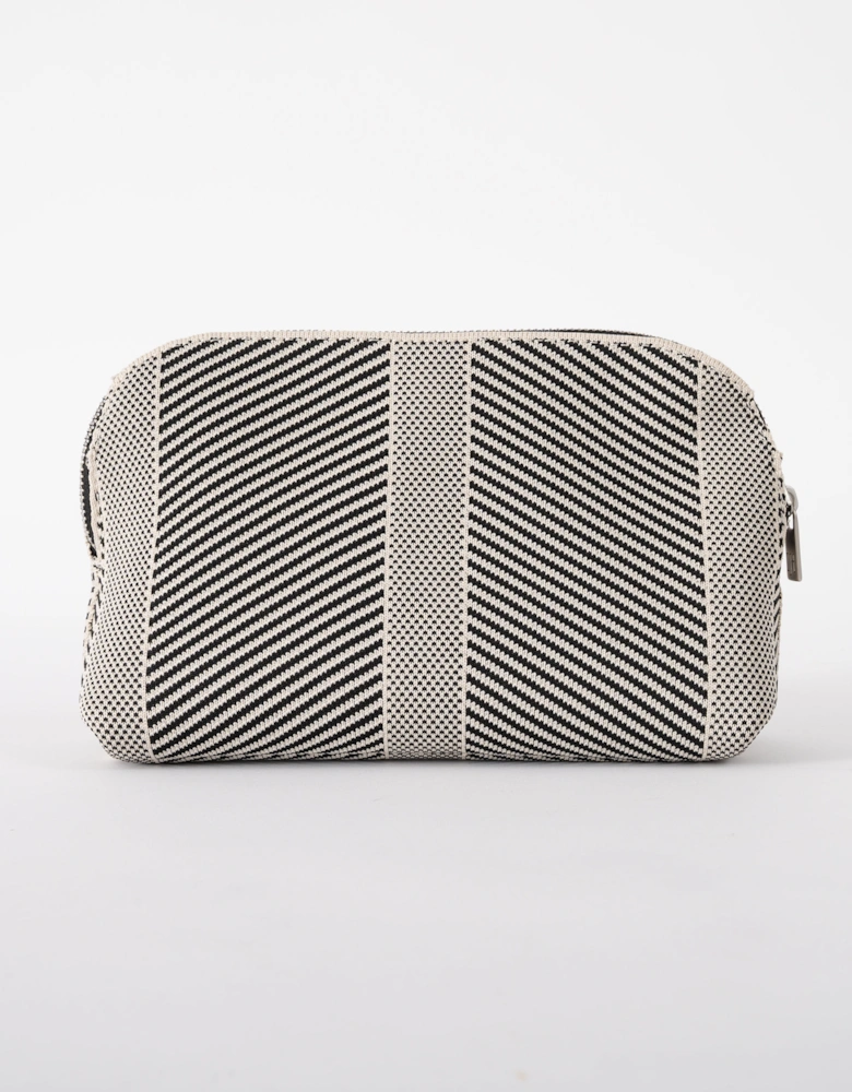 Knitty Womens Knitted Makeup Bag - Milk Creme Black 121001