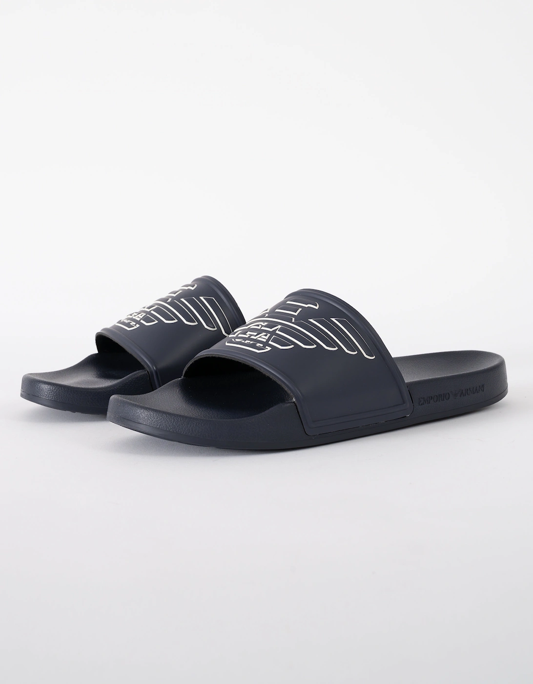 Mens PVC Pool Slides with Eagle Logo - Blue/Whisper White, 7 of 6