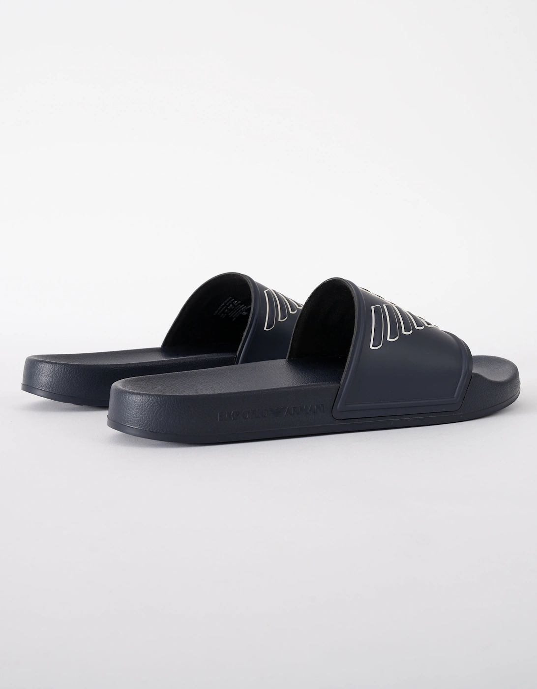 Mens PVC Pool Slides with Eagle Logo - Blue/Whisper White