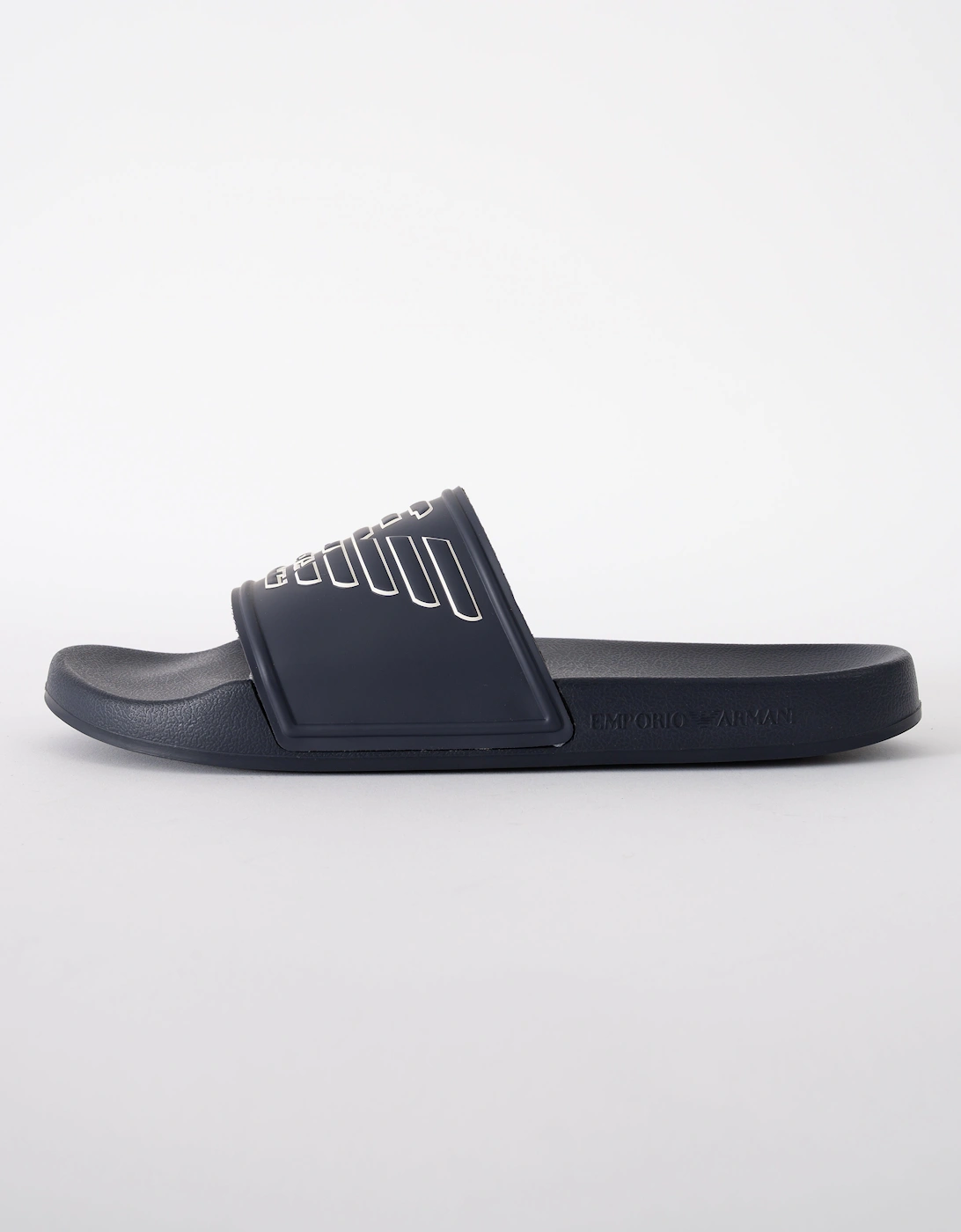 Mens PVC Pool Slides with Eagle Logo - Blue/Whisper White