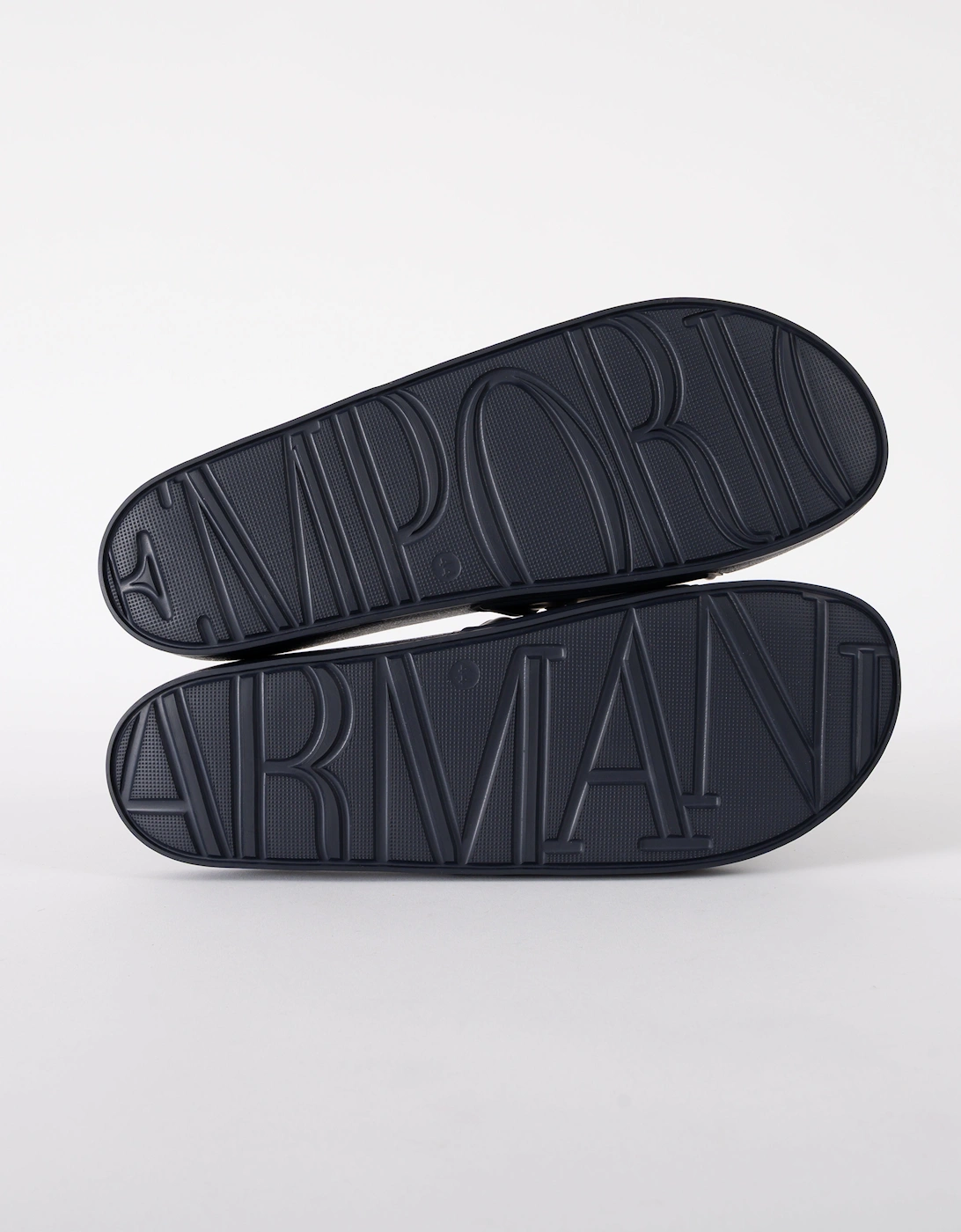 Mens PVC Pool Slides with Eagle Logo - Blue/Whisper White