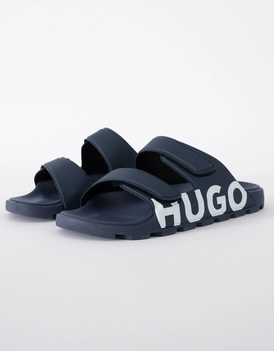 HUGO Evander Mens Logo Sandals with Double Touch-Closure Straps - Dark Blue 402, 5 of 4