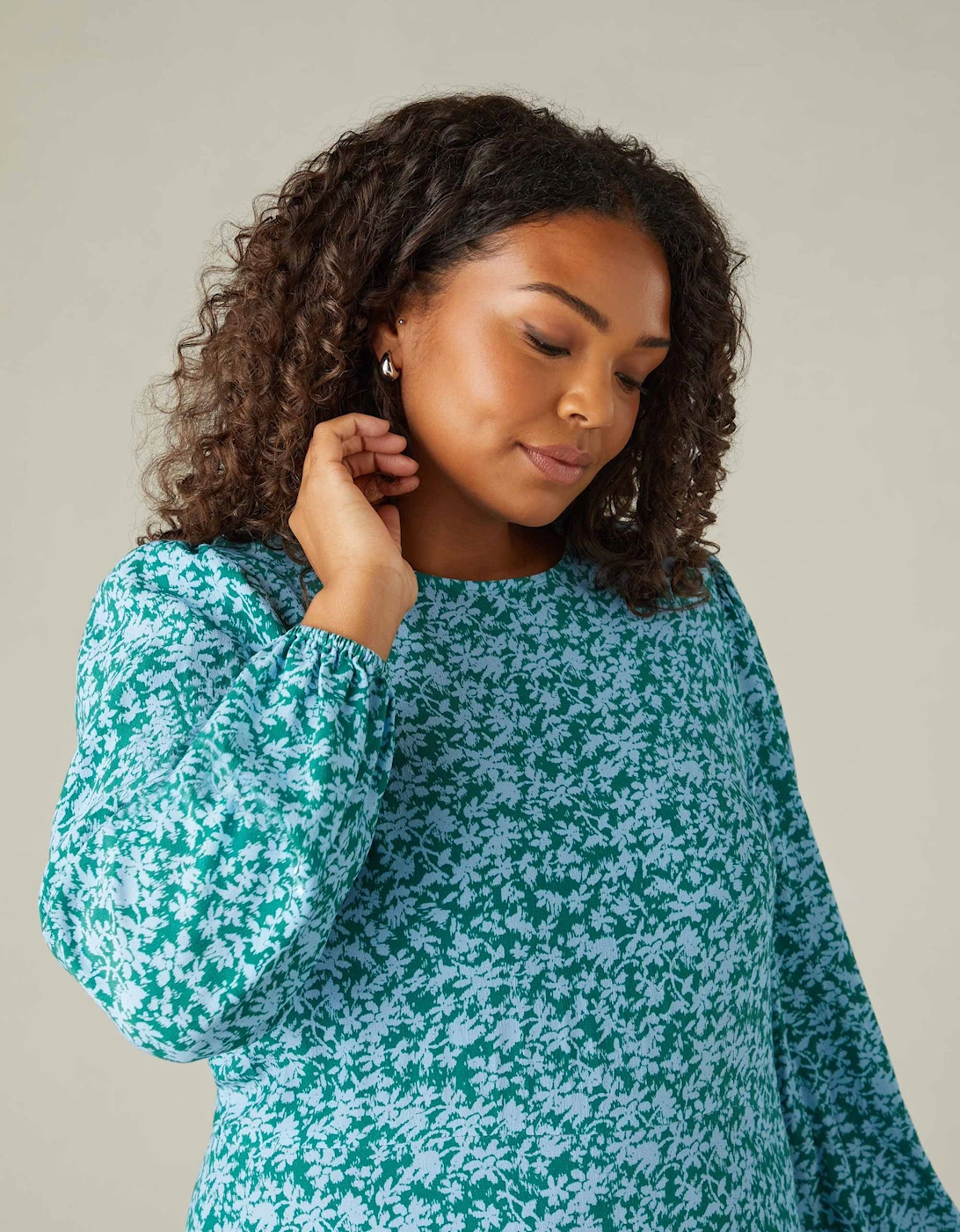 Multi Ditsy Print Tiered Midaxi Dress