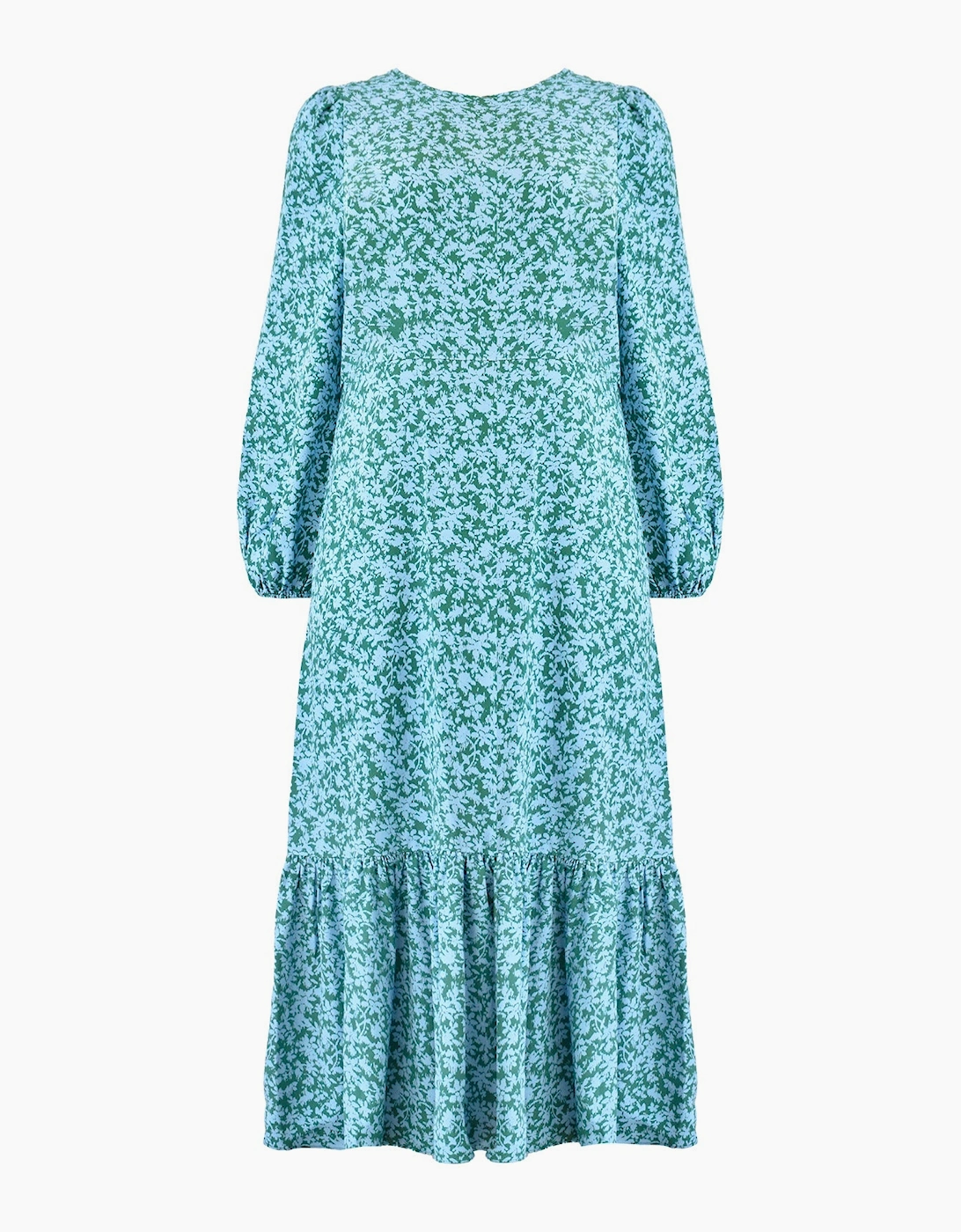 Multi Ditsy Print Tiered Midaxi Dress