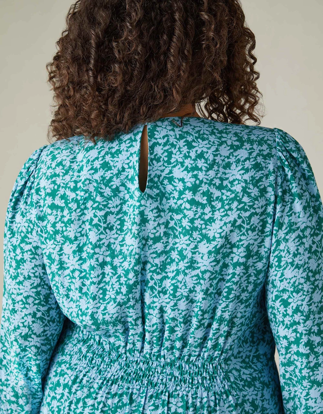 Multi Ditsy Print Tiered Midaxi Dress