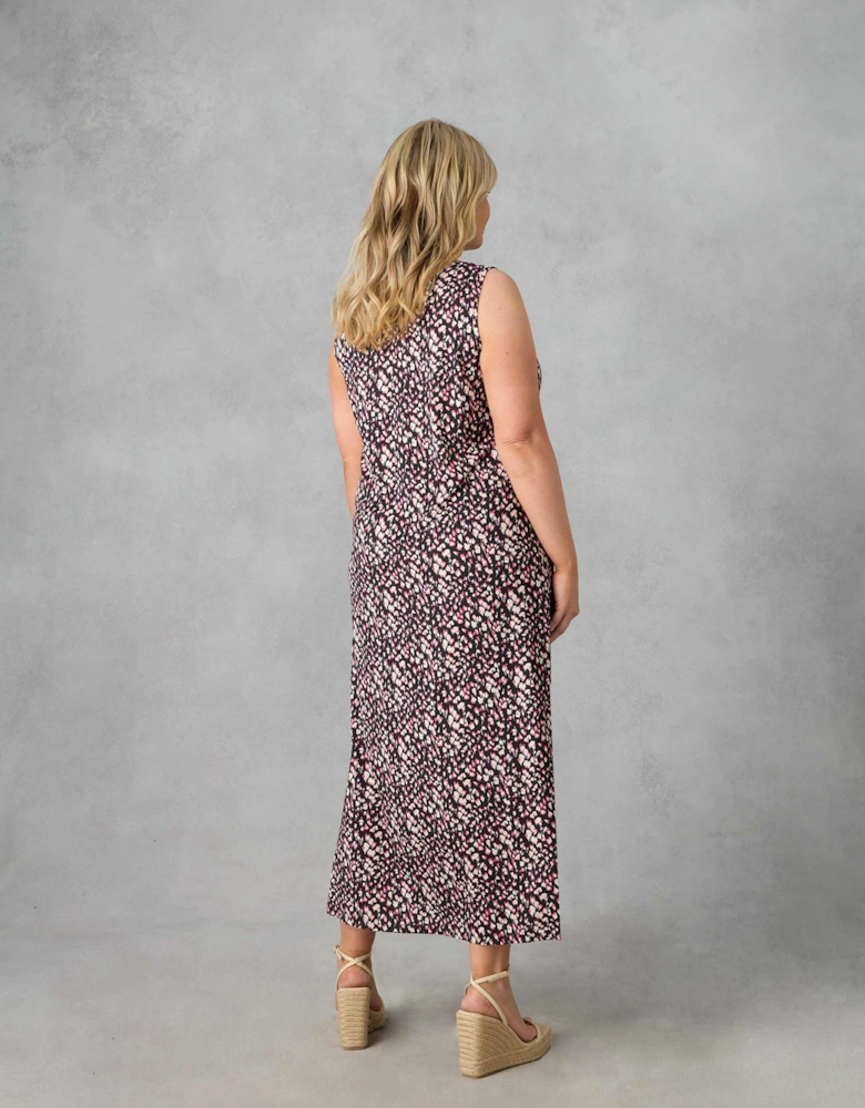 Multi Ditsy Jersey Sleeveless Maxi Dress