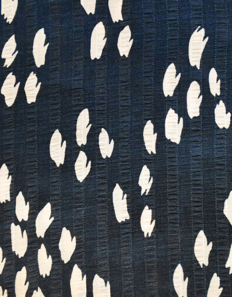 Stone Dash Print Pleat Front Chuck On Dress