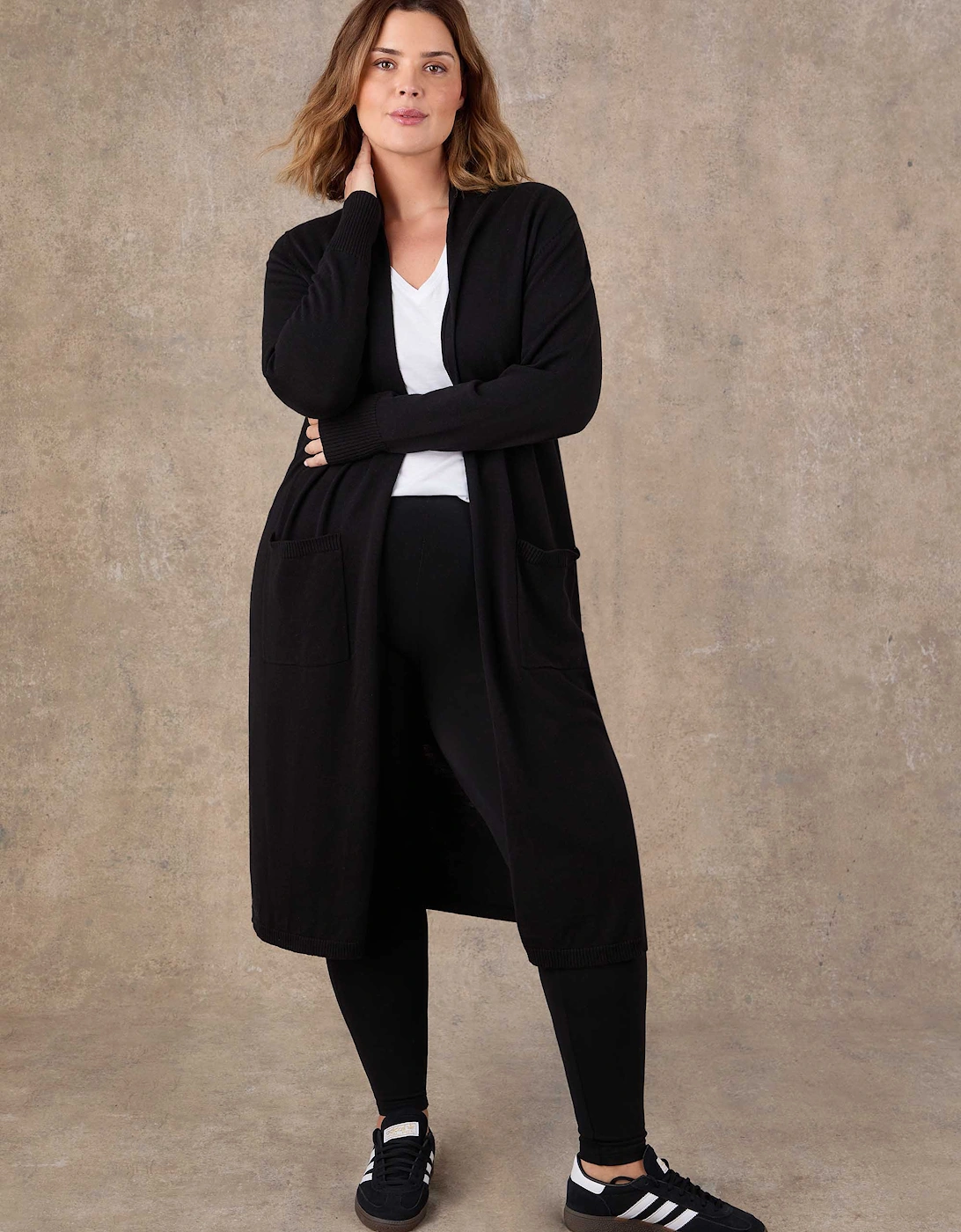 Black Longline Knitted Cardigan