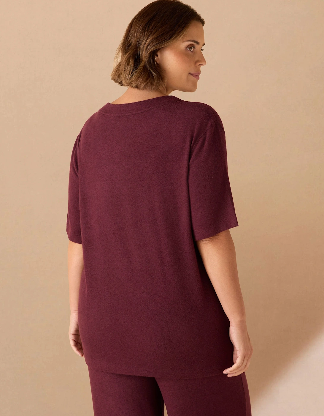 Burgundy V Neck Supersoft T-Shirt