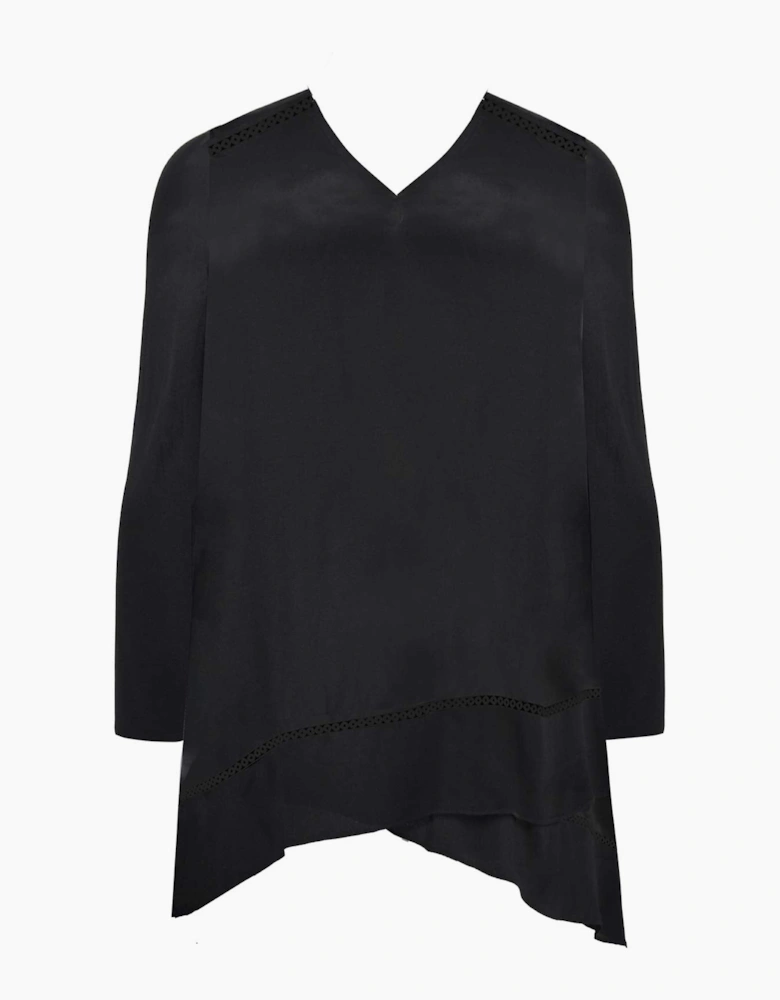 Black Ladder Trim High Low Tunic