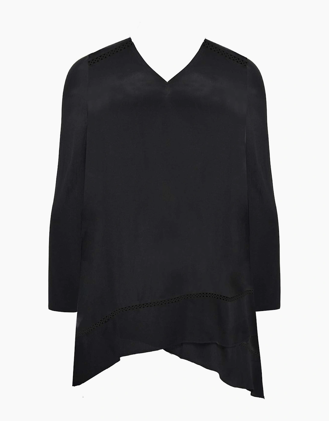 Black Ladder Trim High Low Tunic