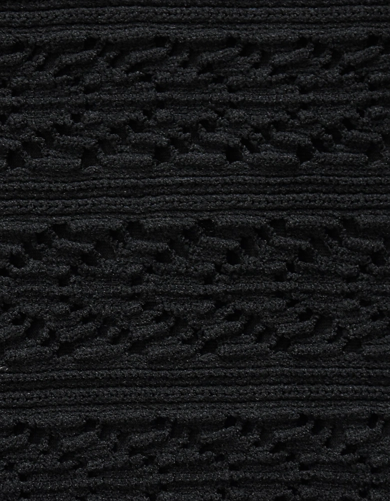 Black Crochet Knit Vest Top