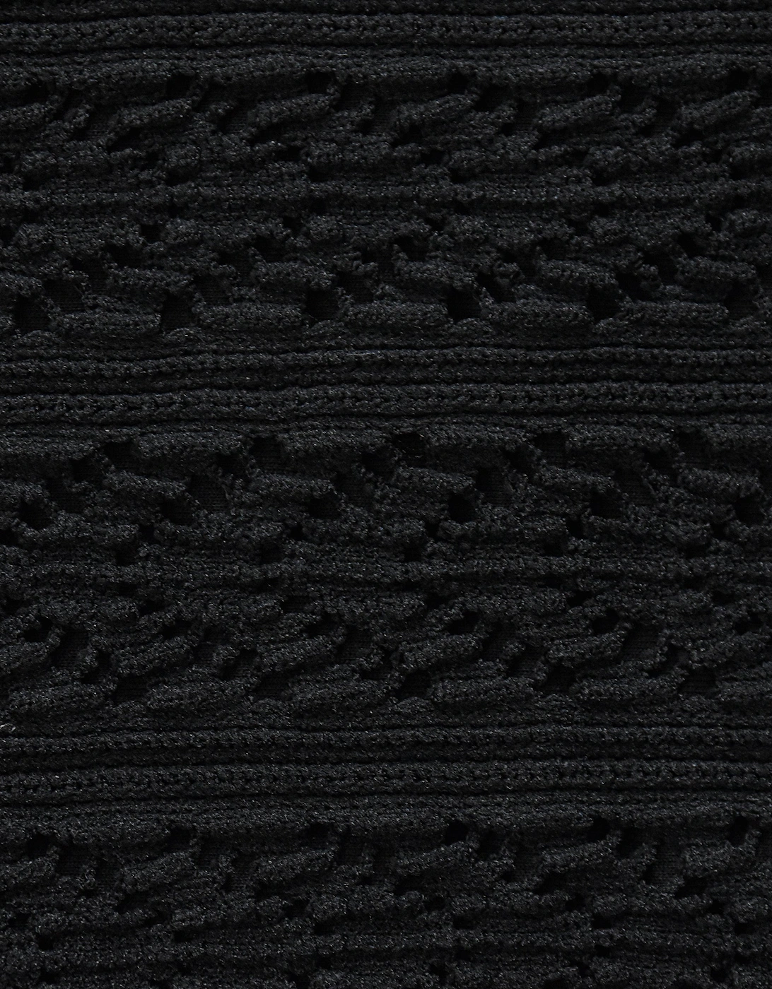 Black Crochet Knit Vest Top