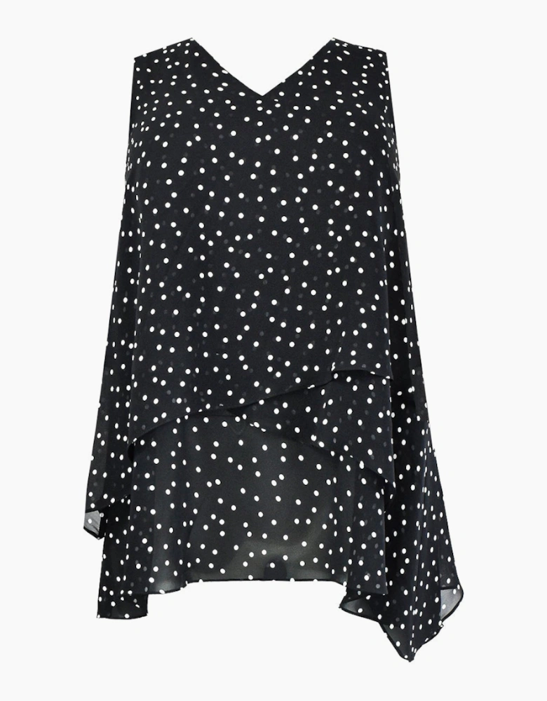 Mono Spot Print Layered Tunic