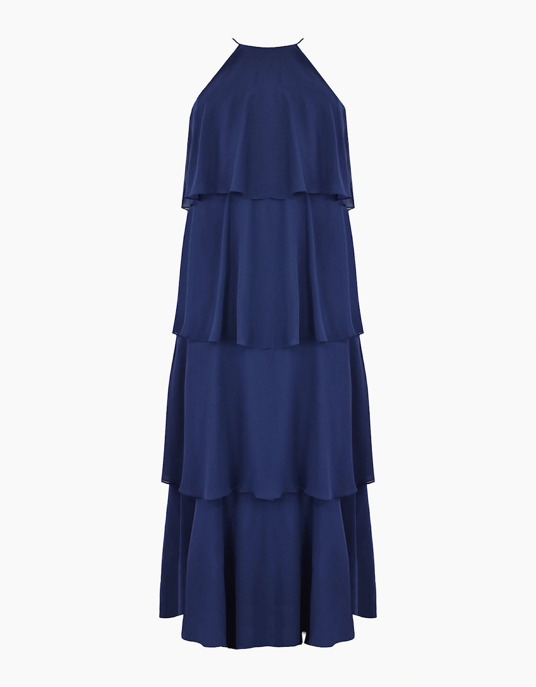 Navy Ruffle Tiered Maxi Dress