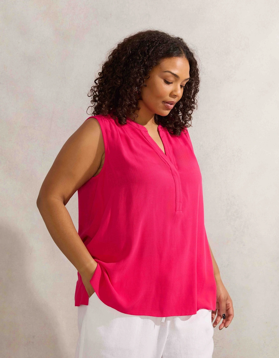 Raspberry V Neck Blouse