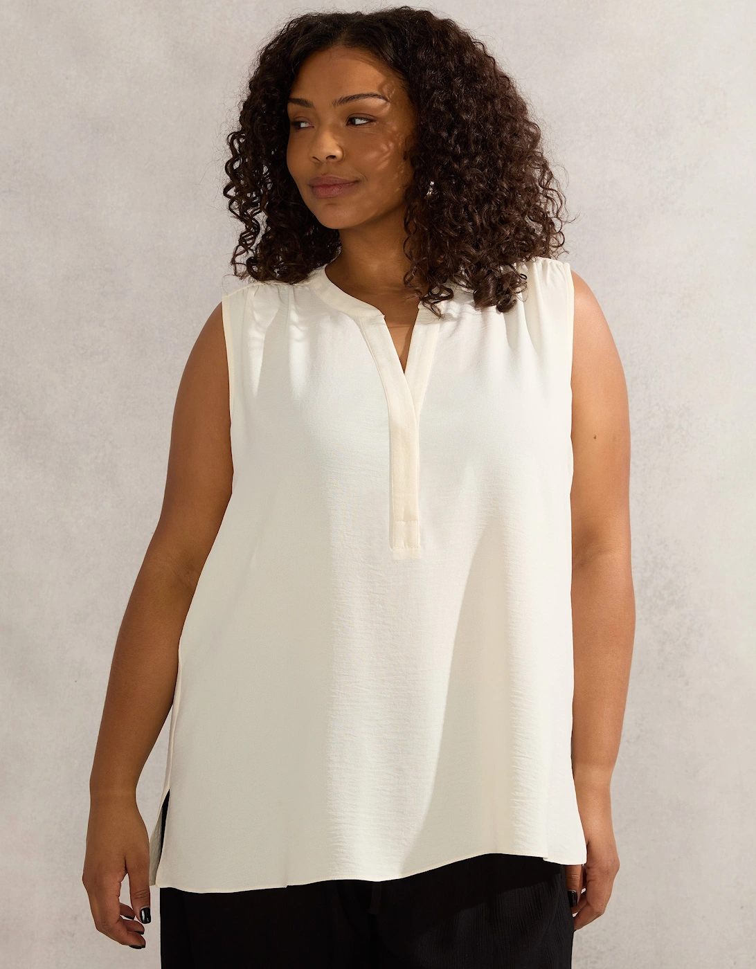 Ivory V Neck Blouse