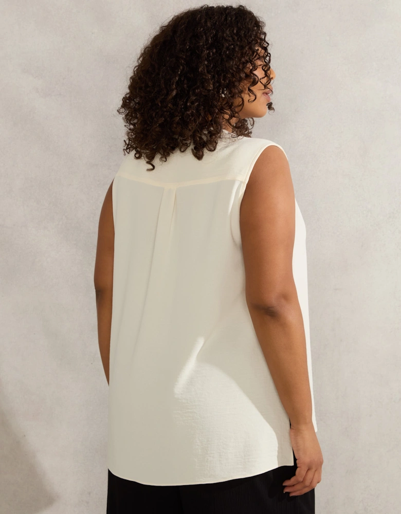 Ivory V Neck Blouse
