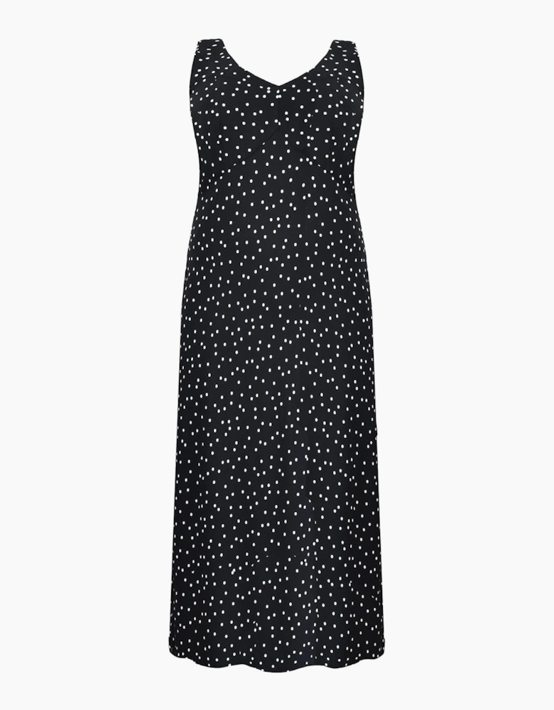 Mono Spot Print Bias Cut Bustier Dress