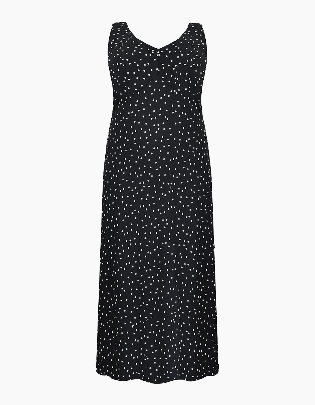 Mono Spot Print Bias Cut Bustier Dress