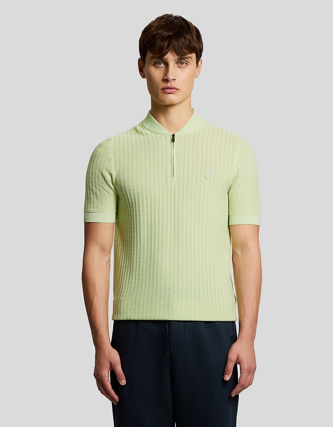 Superfine Cotton 1/4 Zip Knitted Polo, 7 of 6