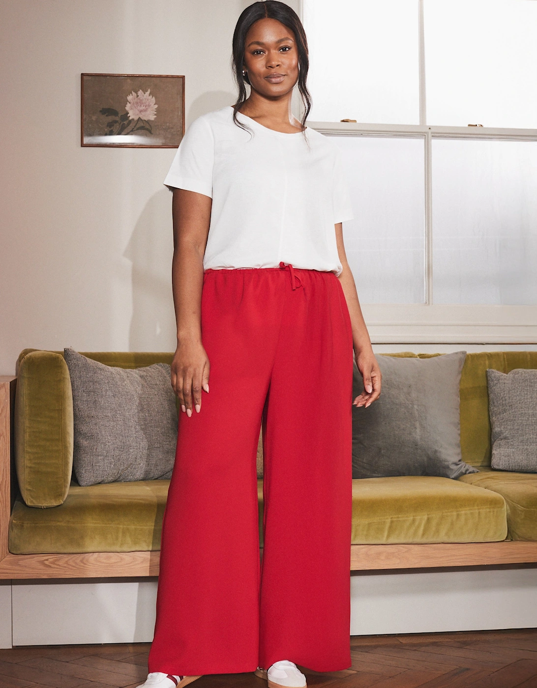 Red Drawstring Wide Leg Trouser, 6 of 5