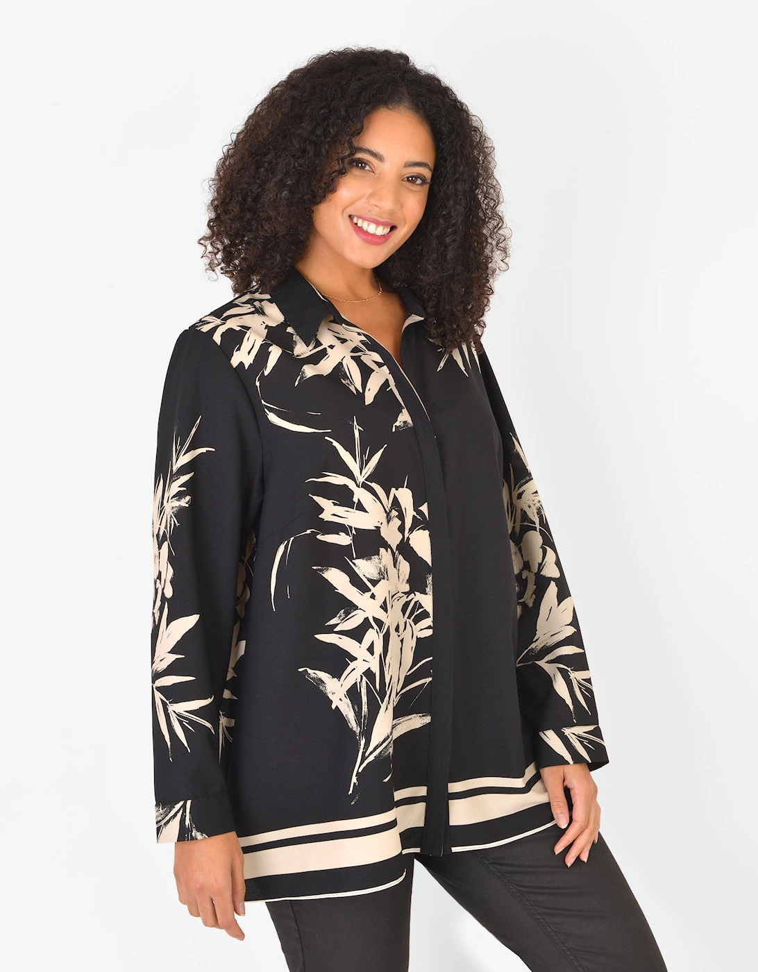 Abstract Border Print Shirt