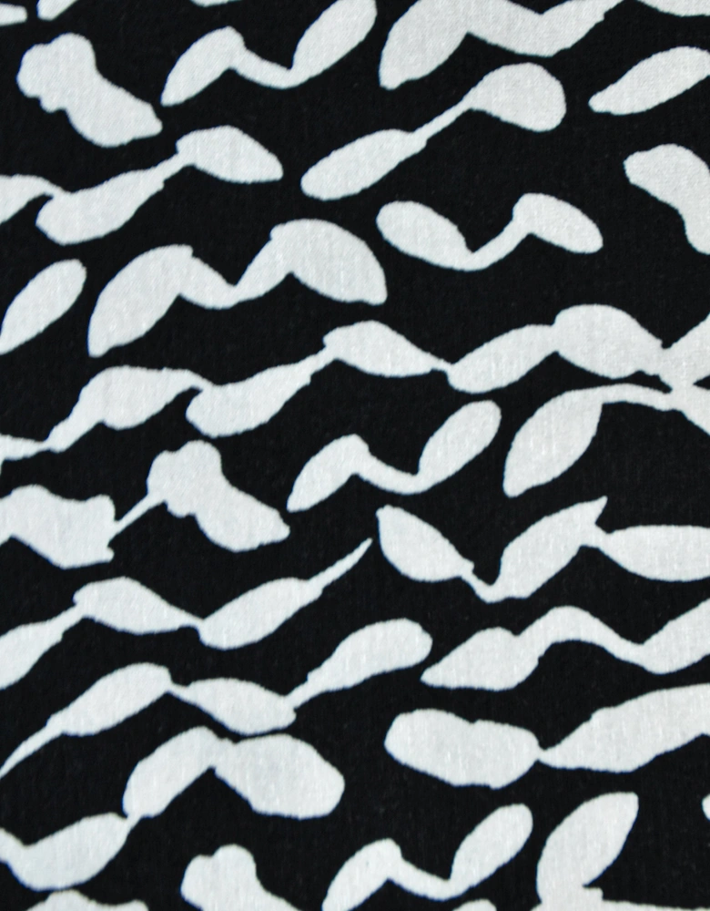 Mono Curl Print Jersey Cross Front Top