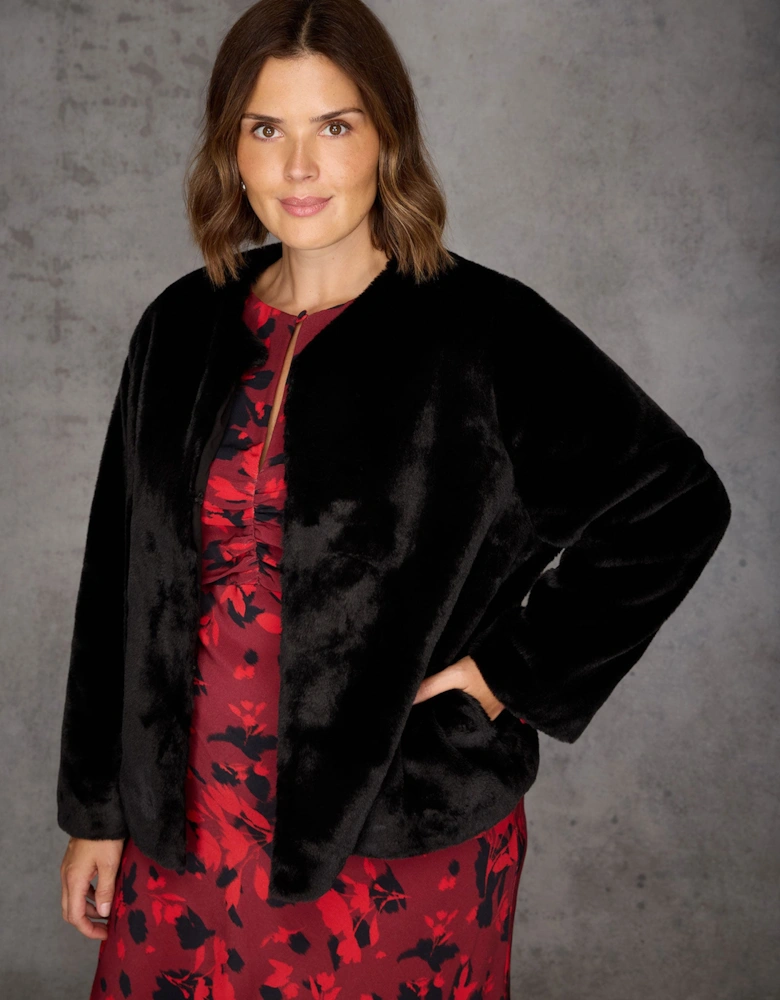 Black Faux Fur Jacket