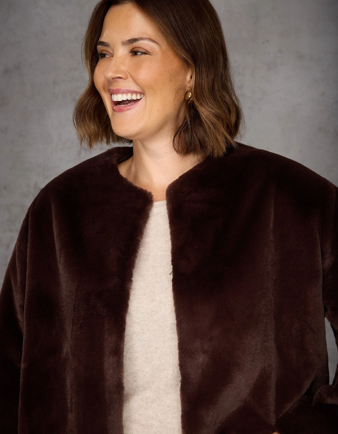 Brown Faux Fur Jacket