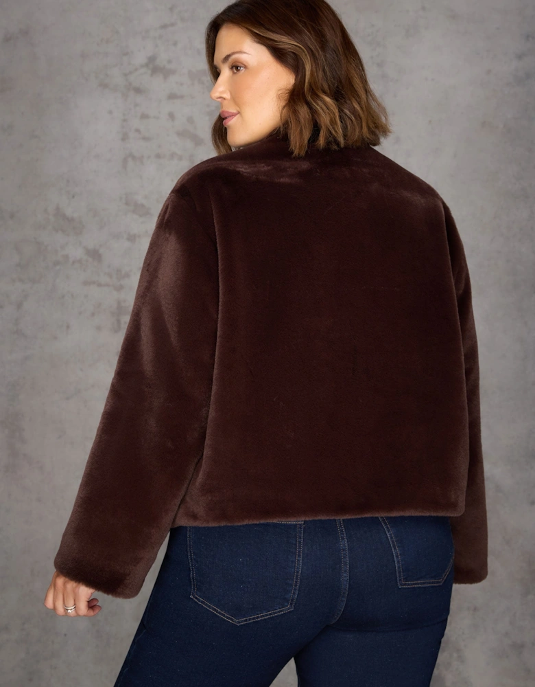 Brown Faux Fur Jacket