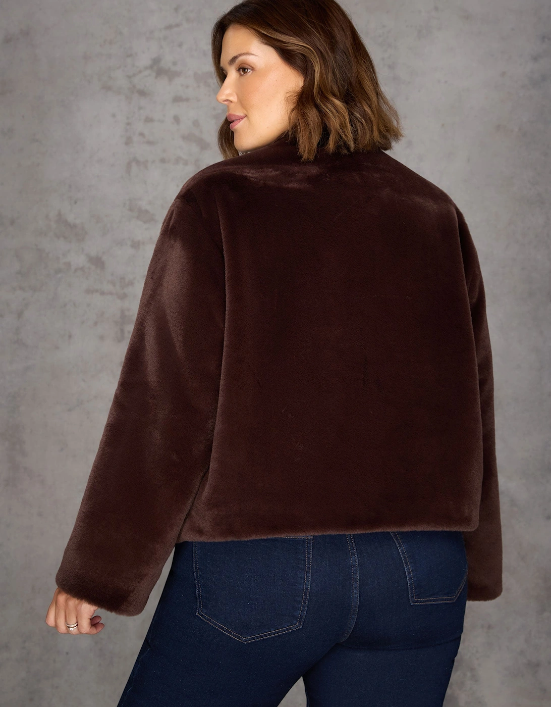 Brown Faux Fur Jacket