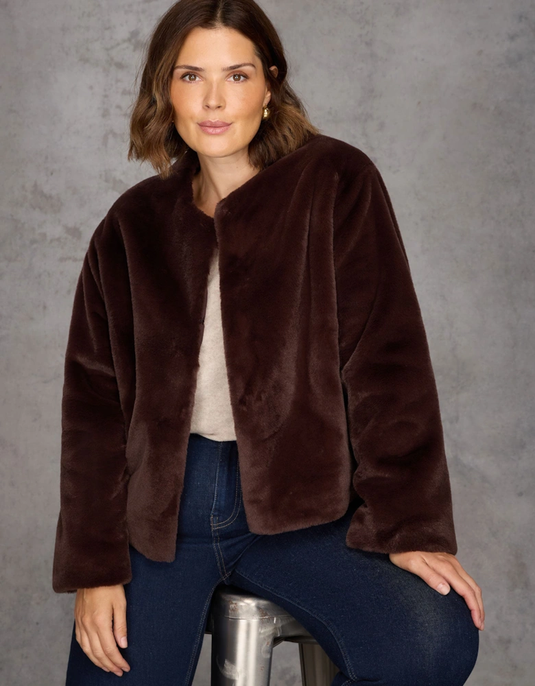 Brown Faux Fur Jacket