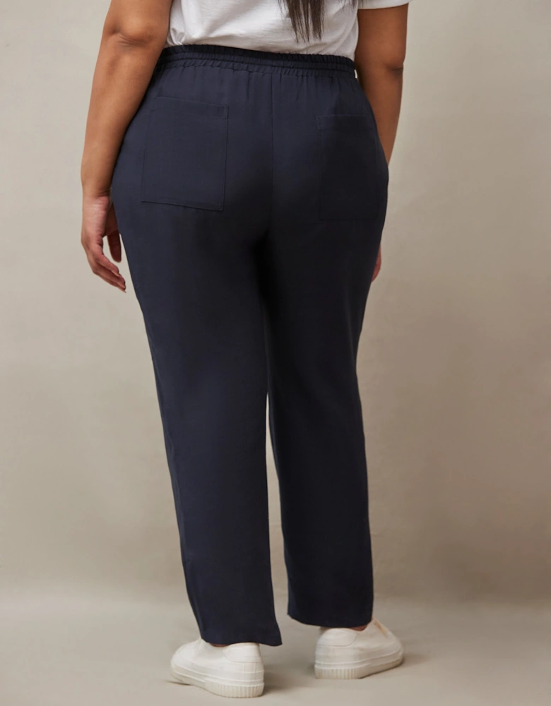 Navy Tapered Trousers