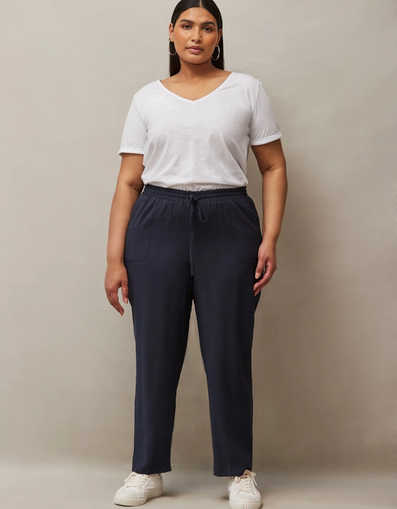 Navy Tapered Trousers