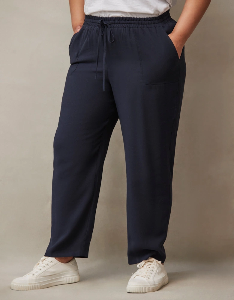 Navy Tapered Trousers