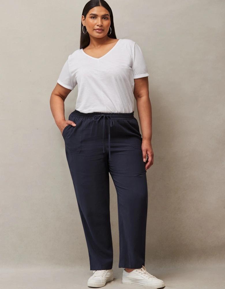 Navy Tapered Trousers