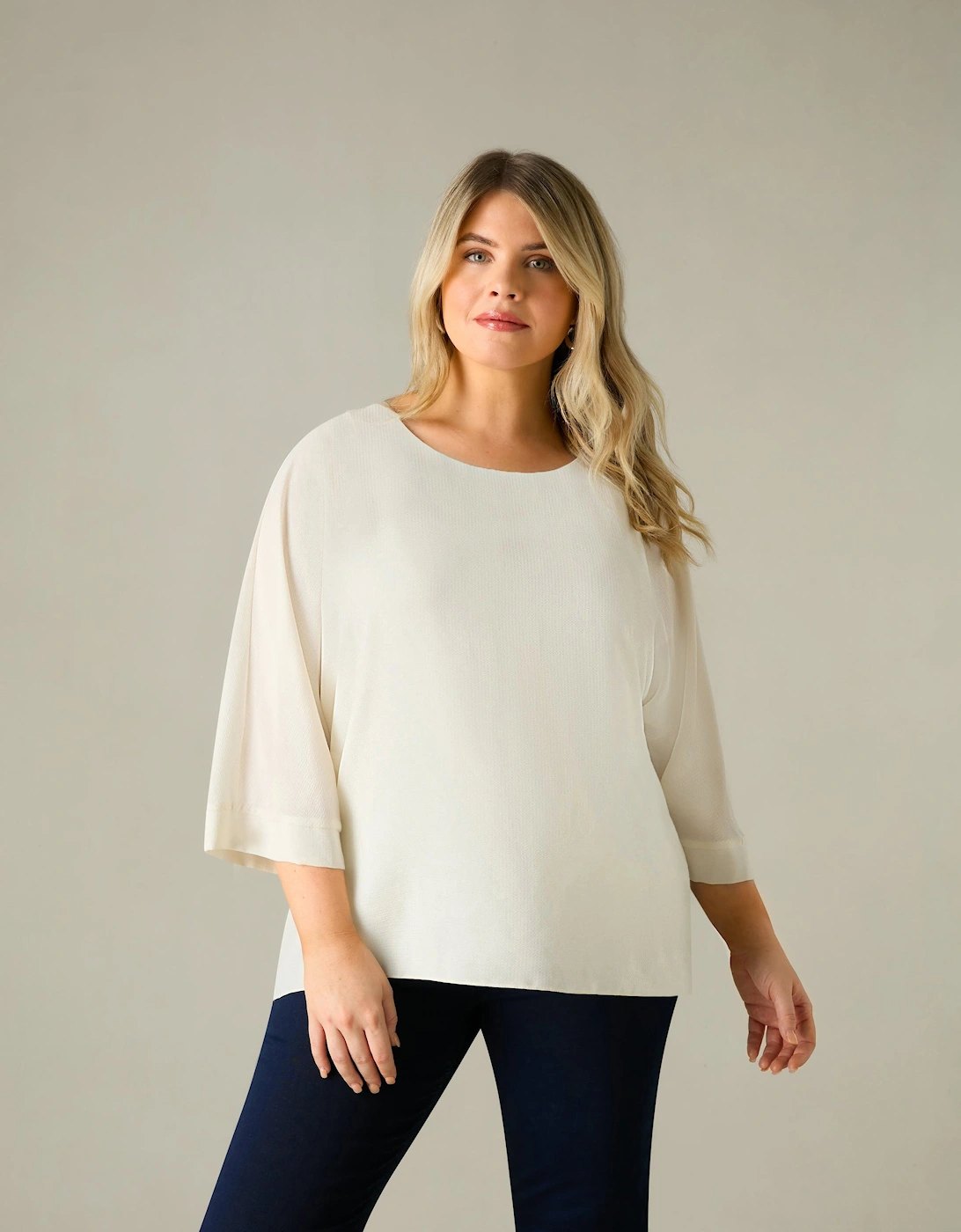 Ivory Textured Overlay Top